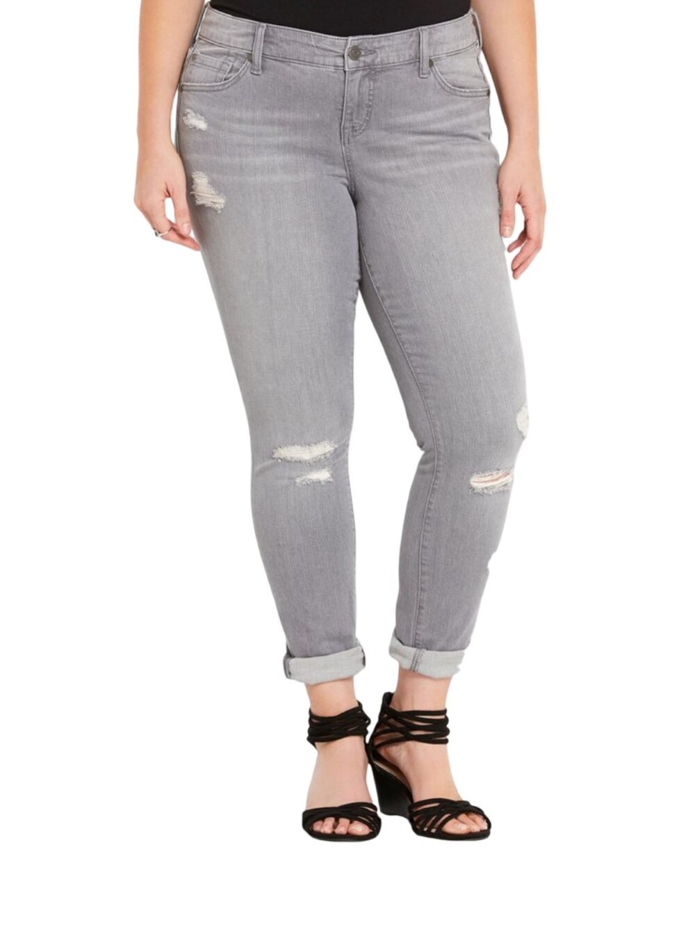 Torrid Distressed Women's Gray Ripped Stretch Comfy Jeans Plus Size 20